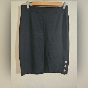 Chico's Skirt 04/06 Black with Button Detail